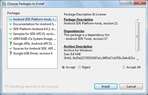 install android sdk manager