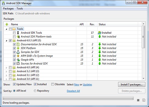 Android sdk manager download for eclipse