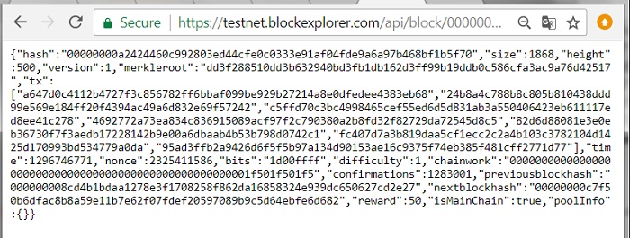 blockexplorer.com API - Get Block Data