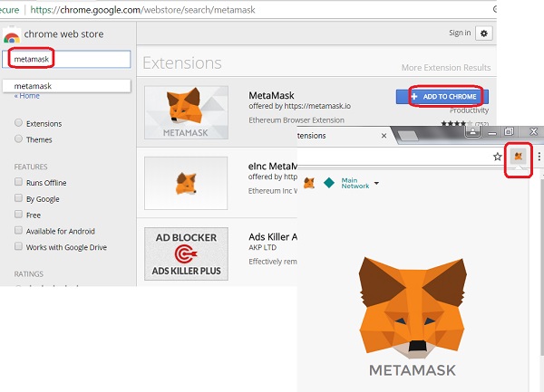 chrome extention url for metamask