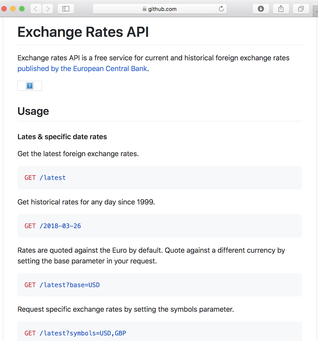 Currency Exchange Rate API Documentation