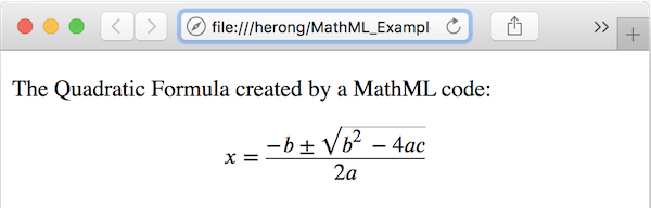 HTML with MathML Example