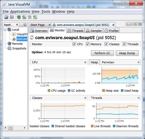 Java VisualVM - Monitor Screen