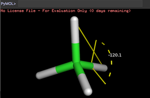 Dihedral Angle Formed by 3 Atoms in PyMol