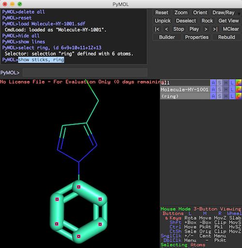 Substructure Selection Visualization in PyMol