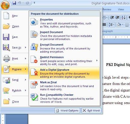 how to add electronic signature to word documents