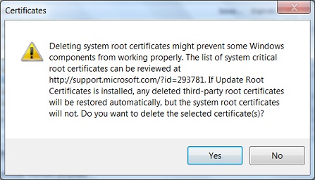 Delete Certificates from IE 10