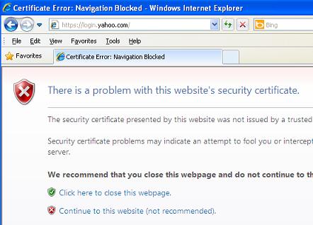 Certificate Error on IE 8