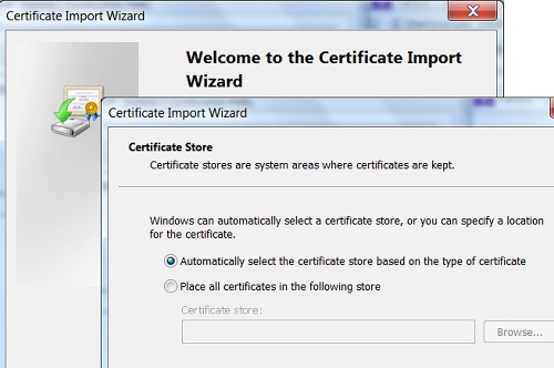 Installing Server Certificate in IE