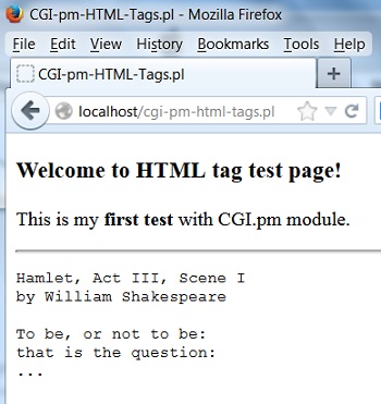 HTML Document Generated by CGI.pm