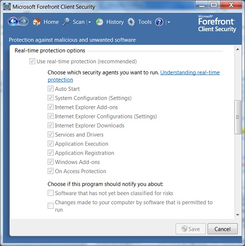 Windows 7: Forefont Client Security Settings