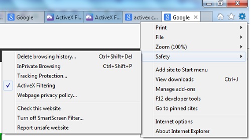 Internet Explorer 10 - ActiveX Filtering Setting