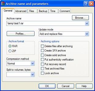 WinRAR - Add Files