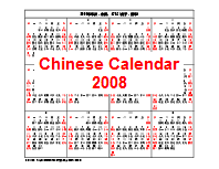 Chinese calender 2008