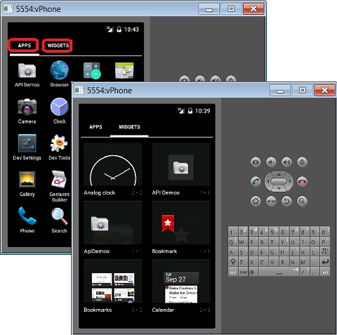 Android Emulator R24 - Apps and Widgets