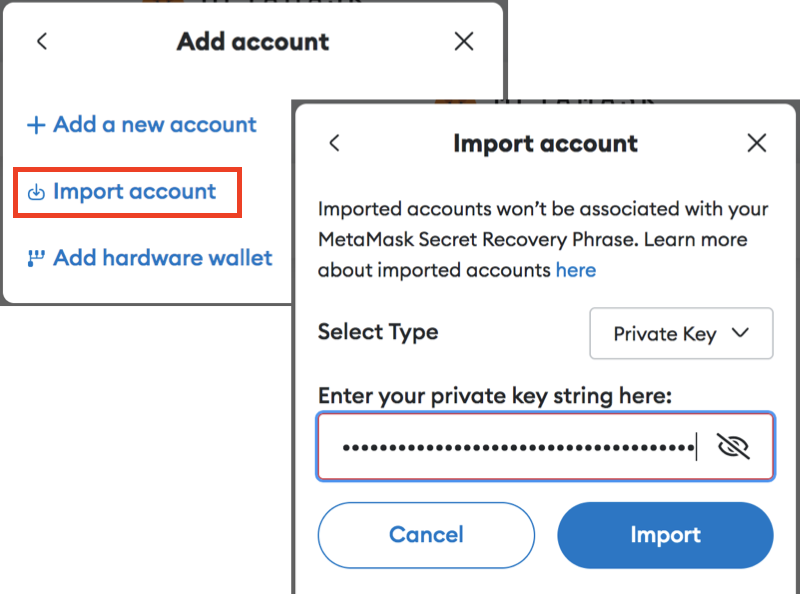 Import Private Key into MetaMask