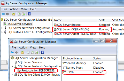 Enabling TCP/IP with SQL Server Configuration Manager