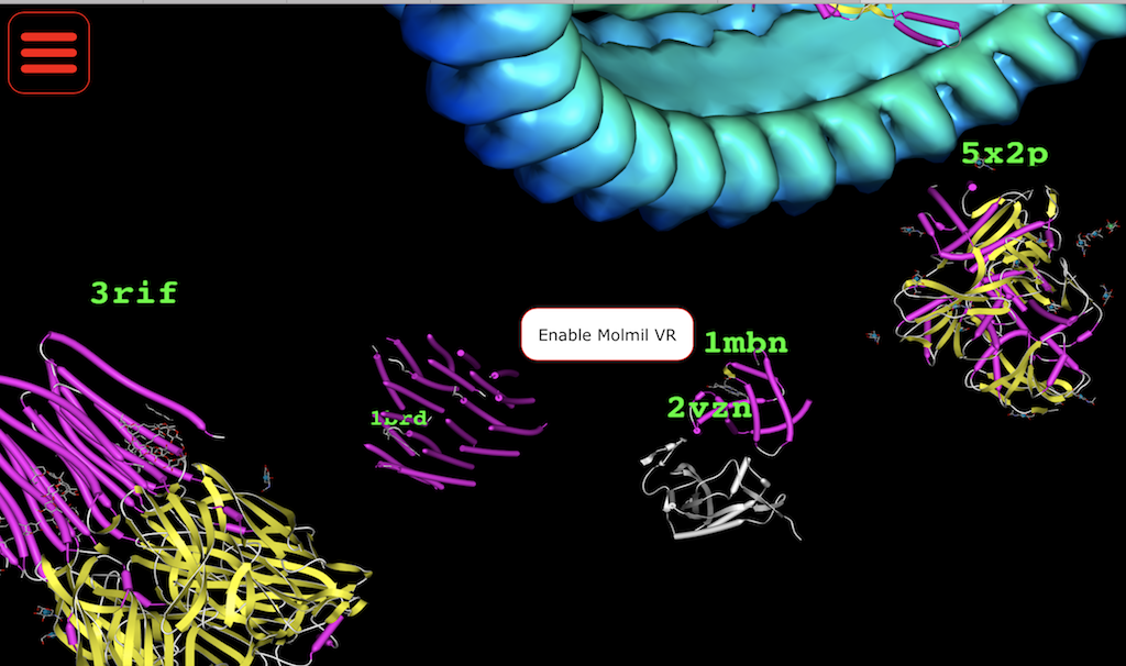 VR molecular viewer by PDBj