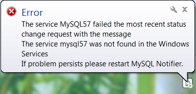 MySQL Notifier Error