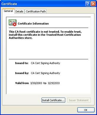 Install CAcert.org Root Certificate in IE