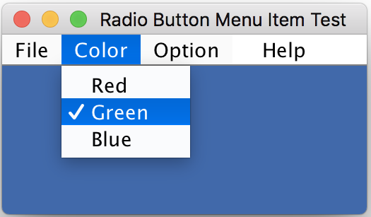 Radio Button as Menu Item (on macOS)