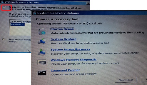 system restore windows 7 from boot