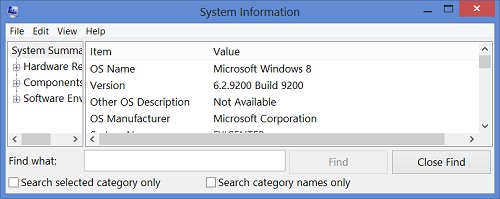 Windows 8 System Version Information