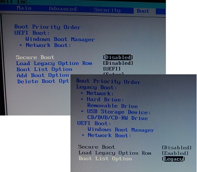Windows 8: Legacy and UEFI Boot Order