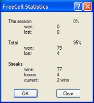 FreeCell Game Statistics